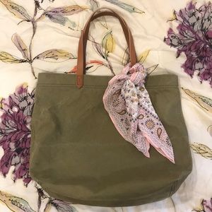 Madewell Army Green Canvas Tote